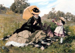 A Wreath to Mama by Gyula Benczúr